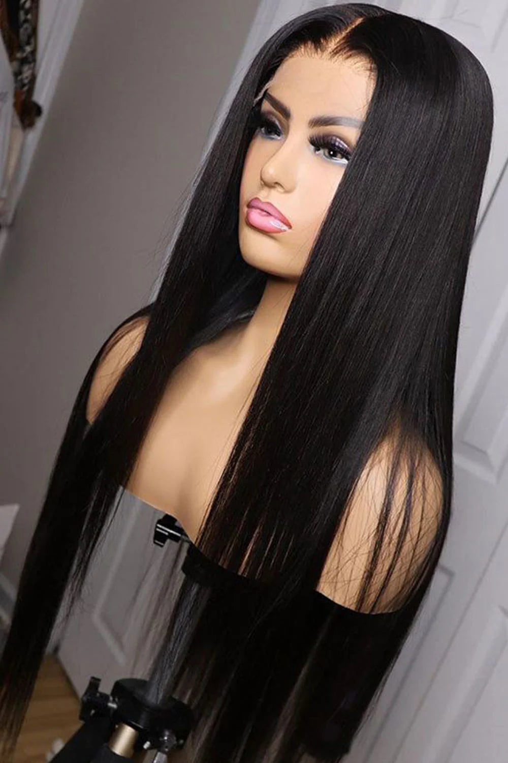 Natural Black bone straight Brazilian